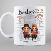 Besties Sisters Fall Season Front Porch Sketch Personalized Mug