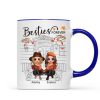 Besties Sisters Fall Season Front Porch Sketch Personalized Mug