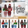 Besties Sisters Forever Christmas Besties Standing Back View Personalized Mug