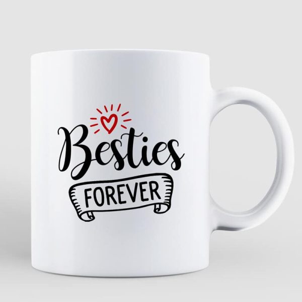 Besties Sisters Forever Christmas Besties Standing Back View Personalized Mug