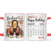 Besties Sisters Forever Happy Birthday Calendar Doll Girl Sitting Fall Season Front Porch Personalized Mug