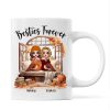 Besties Sisters Sitting Fall Season Window Personalized Mug