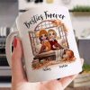 Besties Sisters Sitting Fall Season Window Personalized Mug