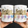 Besties with Flowers, Butterflies, and Hearts - Personalized Custom Coffee Mug - BST524_MG