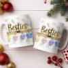 Besties with Flowers, Butterflies, and Hearts - Personalized Custom Coffee Mug - BST524_MG