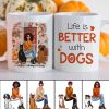 Better Life With Dogs Fall Season Personalized Mug