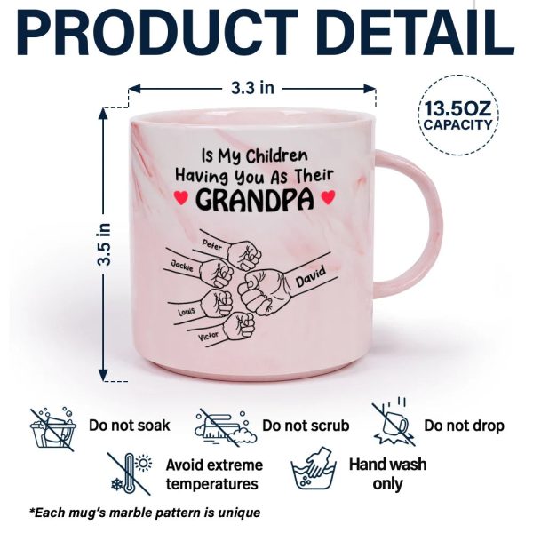 Better Than Having You As My Grandpa - Personalized Marble Mug