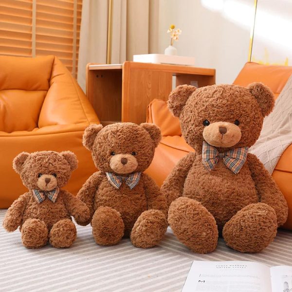 Big Size Bow Tie Teddy Bear Plush Toy - Soft Cartoon Stuffed Animal
