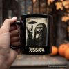 Bigfoot UFO Funny Personalized Mug, Rock and Roll Sasquatch Meme Gift with Custom Name