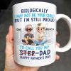 Biologically I May Not Be Your Child But I'm Still Proud To Call You My Step-Dad, Cartoon Characters and City Skyline - Personalized Custom Coffee Mug - DAD139_MG
