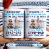 Biologically I May Not Be Your Child But I'm Still Proud To Call You My Step-Dad, Cartoon Characters and City Skyline - Personalized Custom Coffee Mug - DAD139_MG