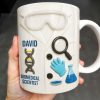 Biomedical Scientist, Magnifying Glass And Lab Essentials - Personalized Custom Coffee Mug - DOC048_MG