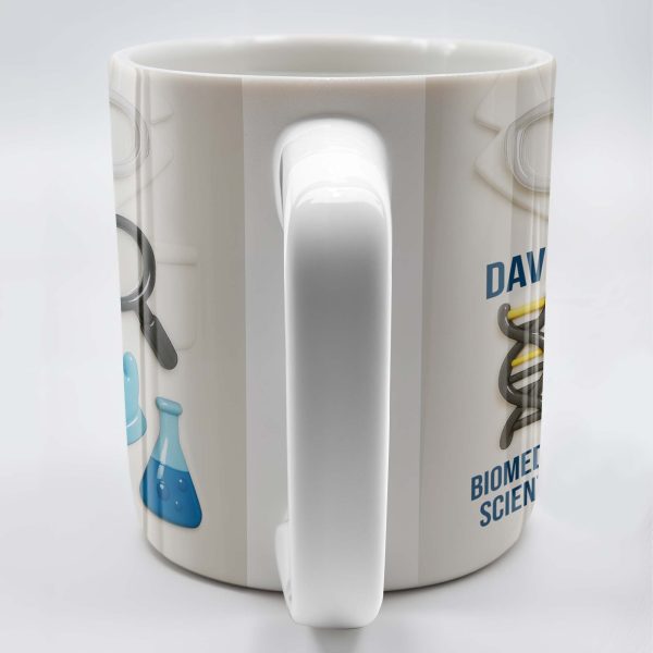 Biomedical Scientist, Magnifying Glass And Lab Essentials - Personalized Custom Coffee Mug - DOC048_MG