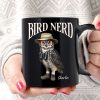 Bird Nerd Funny Bird Watcher, Bird Twitcher Gift for Bird Lover Personalized Black Mug