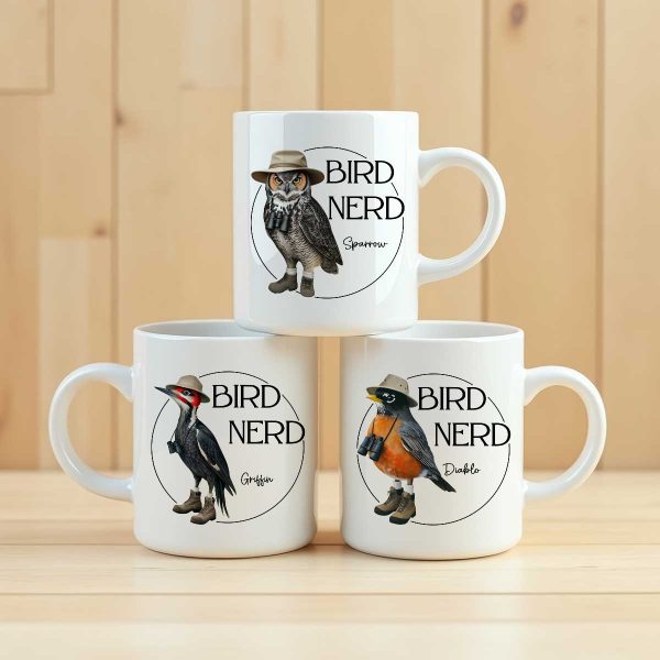 Bird Nerd Funny Bird Watcher Mug, Twitcher Mug, Gift for Bird Lover Personalized Mug
