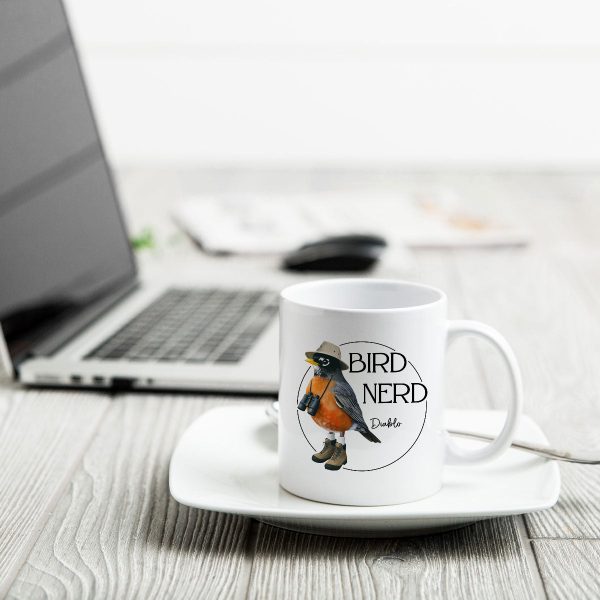 Bird Nerd Funny Bird Watcher Mug, Twitcher Mug, Gift for Bird Lover Personalized Mug