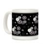 Black and White Radials and Circles Pattern Coffee Mug