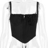 Black Back Tie-Up Corset Strap Top