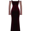 Black Cherry Velvet Lace Long Sleeve Maxi Dress
