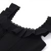 Black Corset Square Neck Frill Strap Mini Dress