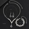 Black Crystal Water Drop Bridal Jewelry Set 3 Piece