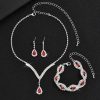 Black Crystal Water Drop Bridal Jewelry Set 3 Piece