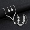 Black Crystal Water Drop Bridal Jewelry Set 3 Piece
