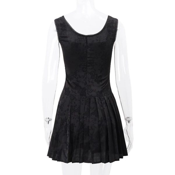 Black Front Lace-Up Mini Dress