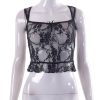 Black Lace Sheer Backless Top