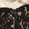 Black Lace Strap Top And Slit Lace Trim Midi Skirt Set