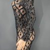 Black Rhinestones Full Wrap Dress