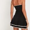 Black Tube Frill White Trim Mini Dress