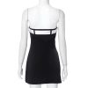 Black Tube White Bow Mini Dress