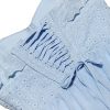 Blue Broderie Anglais Slit Midi Dress