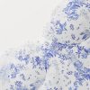 Blue Floral Print Bustier Strap Slit Midi Dress