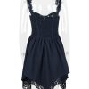 Blue Frill Layered Mini Dress