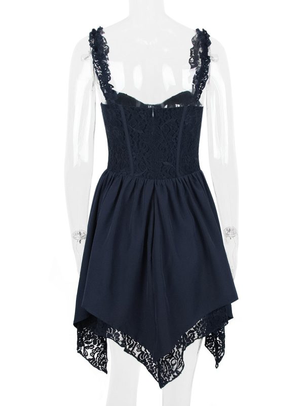 Blue Frill Layered Mini Dress
