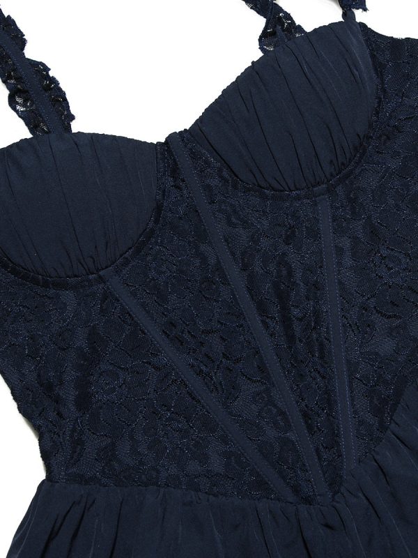 Blue Frill Layered Mini Dress