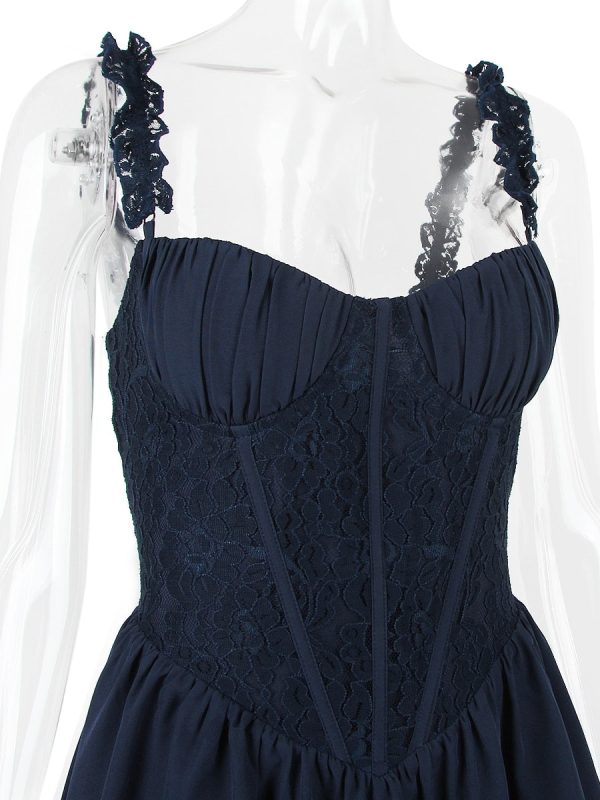 Blue Frill Layered Mini Dress