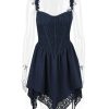 Blue Frill Layered Mini Dress