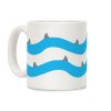 Blue Shark Fins Waves Pattern Coffee Mug