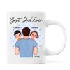 Blue Stars Dad Carrying Kids On Shoulder Gift For Dad Personalized Mug