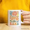 Boho Floral Mama Mug, Retro Color Flowers Gift for Mothers