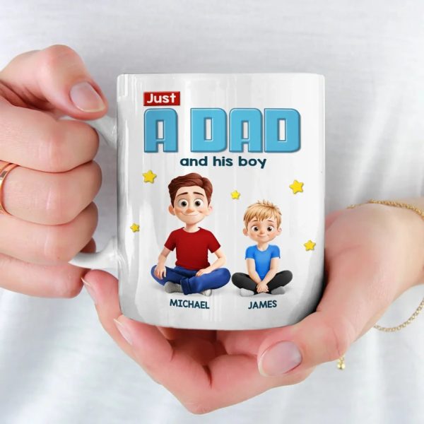 Bonded by Love, Not Just Blood - Family Personalized Custom Mug - Father's Day, Gift For Dad