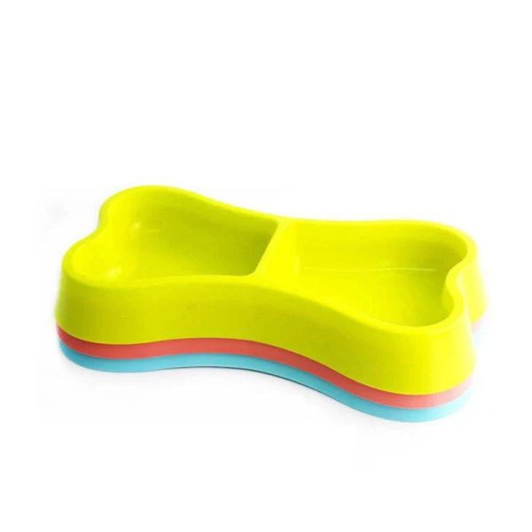 Bone-Shaped Double Dog Feeder Bowl