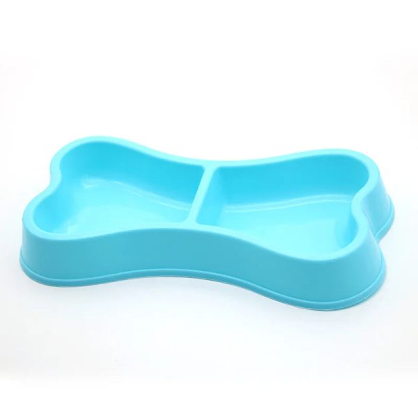 Bone-Shaped Double Dog Feeder Bowl