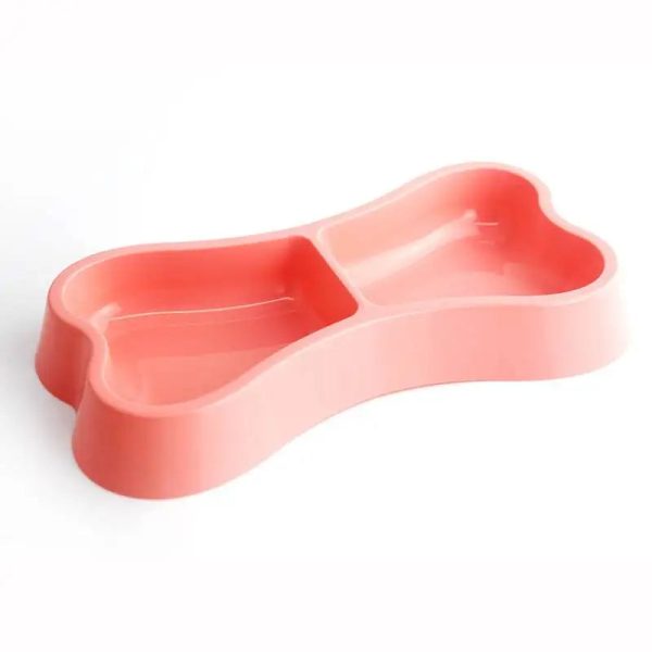 Bone-Shaped Double Dog Feeder Bowl