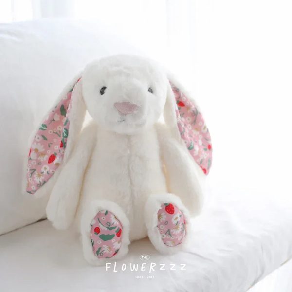 Bonnie Rabbit Plush Toy Soft Bunny with Floral Ears for Kids and Home Decor