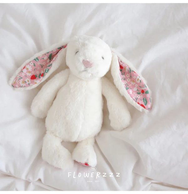 Bonnie Rabbit Plush Toy Soft Bunny with Floral Ears for Kids and Home Decor
