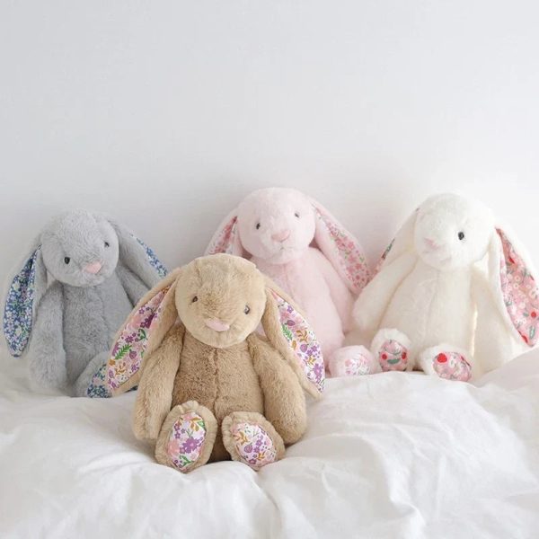 Bonnie Rabbit Plush Toy Soft Bunny with Floral Ears for Kids and Home Decor